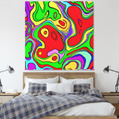 Lebhafte und farbenfrohe Abstrakte Musterkunst Leinwanddruck (Insitu (Schlafzimmer))