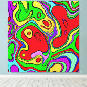 Lebhafte und farbenfrohe Abstrakte Musterkunst Leinwanddruck (Insitu (Holzboden))