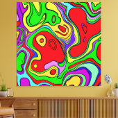 Lebhafte und farbenfrohe Abstrakte Musterkunst Leinwanddruck (Insitu (Wohnzimmer))