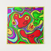 Lebhafte und farbenfrohe Abstrakte Musterkunst Wandteppich (Vorderseite (Horizontal))