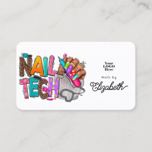 Lebhafte und farbenfrohe Afroamerikanischer Nagelt Visitenkarte (Vorderseite)