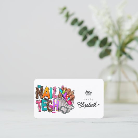 Lebhafte und farbenfrohe Afroamerikanischer Nagelt Visitenkarte (Stehend Vorderseite)