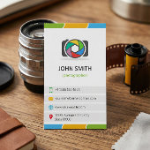 Lebhafte und farbenfrohe Fotografie mit QR-Code Visitenkarte