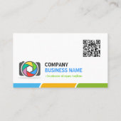 Lebhafte und farbenfrohe Fotografie mit QR-Code Visitenkarte (Rückseite)