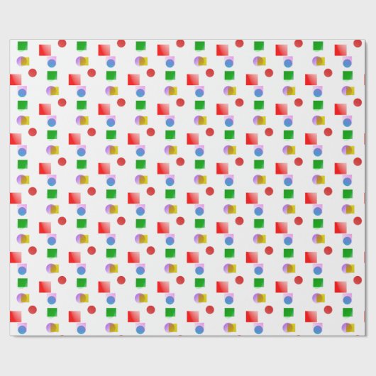 Lebhafte und farbenfrohe Kreise und Plätze Geschenkpapier (Flach)