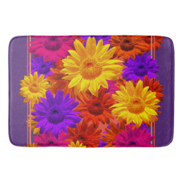 Lebhafte und farbenfrohe Sonnenblume Girly Hippie Badematte