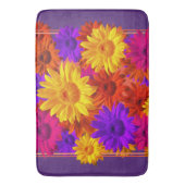 Lebhafte und farbenfrohe Sonnenblume Girly Hippie Badematte (Vorderseite Vertikal)