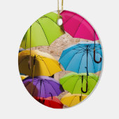 Lebhafte und farbenfrohe Sonnenschirme Keramikornament (Links)