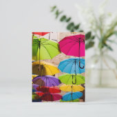 Lebhafte und farbenfrohe Sonnenschirme Postkarte (Stehend Vorderseite)