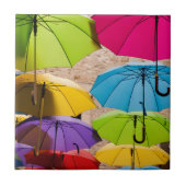 Lebhafte und farbenfrohe Umbrellas Fliese (Vorderseite)