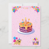 Lebhafte und festliche Geburtstagsfeier Einladung (Rückseite)