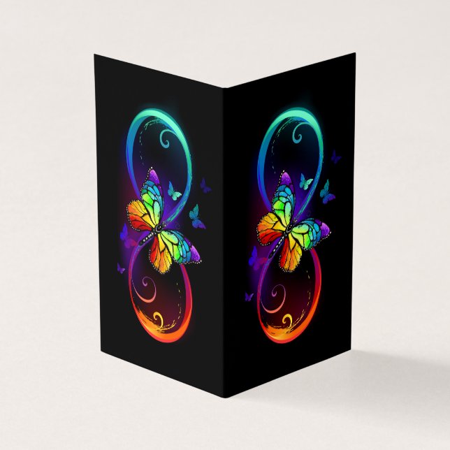 Lebhafte Unendlichkeit mit Regenbogenschmetterling (Vorderseite)