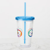 Lebhafte Unendlichkeit mit Regenbogenschmetterling Acryltrinkbecher (Rechts)