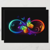 Lebhafte Unendlichkeit mit Regenbogenschmetterling Ankündigung (Vorne/Hinten)