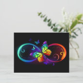 Lebhafte Unendlichkeit mit Regenbogenschmetterling Ankündigung (Stehend Vorderseite)