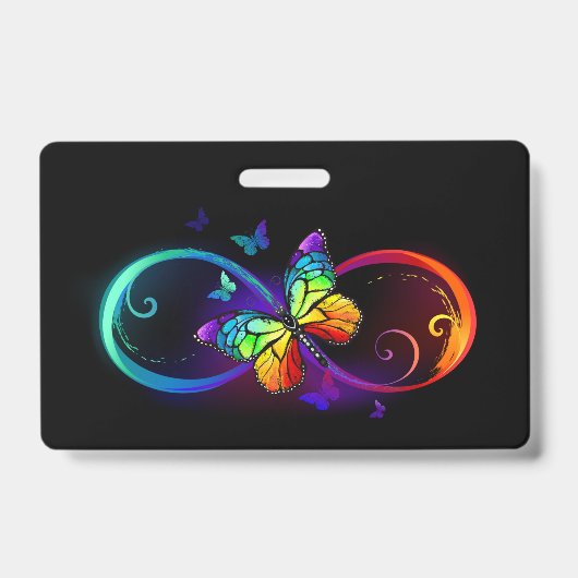 Lebhafte Unendlichkeit mit Regenbogenschmetterling Ausweis (Vorderseite)