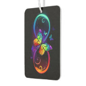 Lebhafte Unendlichkeit mit Regenbogenschmetterling Autolufterfrischer (Links)