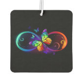 Lebhafte Unendlichkeit mit Regenbogenschmetterling Autolufterfrischer (Rückseite)