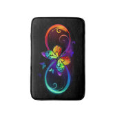 Lebhafte Unendlichkeit mit Regenbogenschmetterling Badematte (Vorderseite Vertikal)