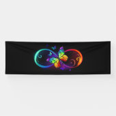 Lebhafte Unendlichkeit mit Regenbogenschmetterling Banner (Horizontal)