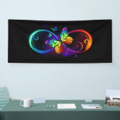 Lebhafte Unendlichkeit mit Regenbogenschmetterling Banner (Messe)