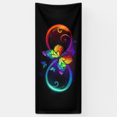 Lebhafte Unendlichkeit mit Regenbogenschmetterling Banner (Vertikal)