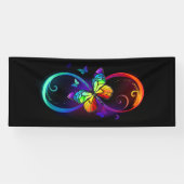 Lebhafte Unendlichkeit mit Regenbogenschmetterling Banner (Horizontal)