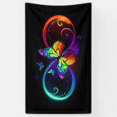 Lebhafte Unendlichkeit mit Regenbogenschmetterling Banner (Vertikal)