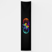 Lebhafte Unendlichkeit mit Regenbogenschmetterling Banner (Vertikal)