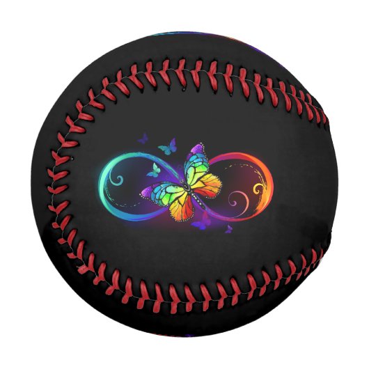 Lebhafte Unendlichkeit mit Regenbogenschmetterling Baseball (Vorderseite Links)