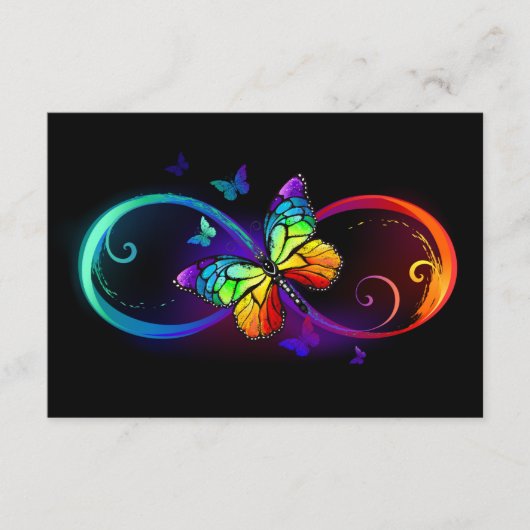 Lebhafte Unendlichkeit mit Regenbogenschmetterling Begleitkarte (Vorderseite)