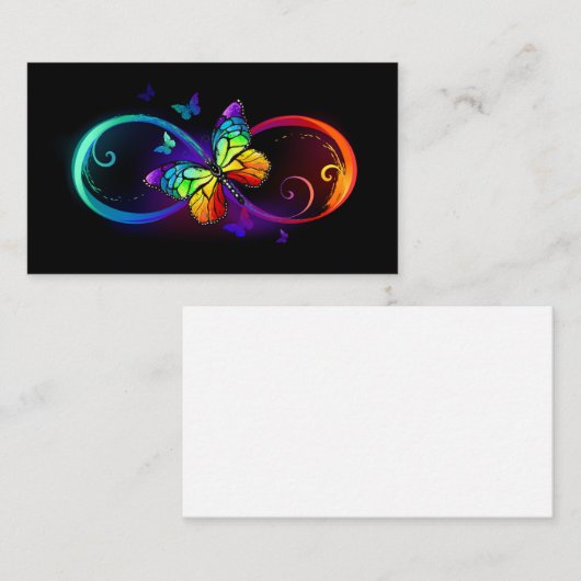 Lebhafte Unendlichkeit mit Regenbogenschmetterling Begleitkarte (Vorne/Hinten)