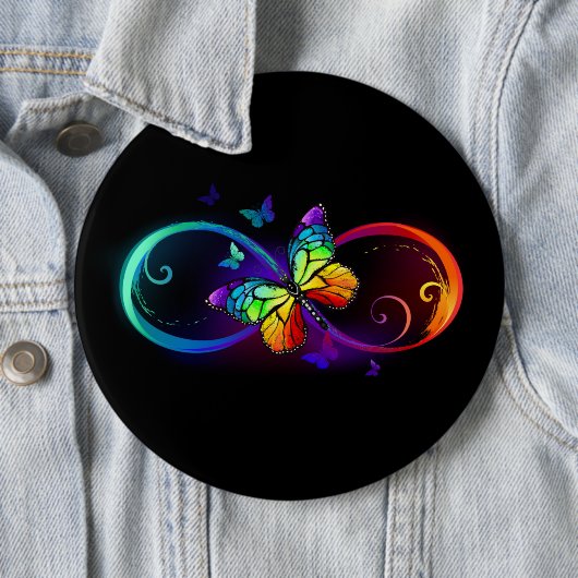 Lebhafte Unendlichkeit mit Regenbogenschmetterling Button (Beispiel)