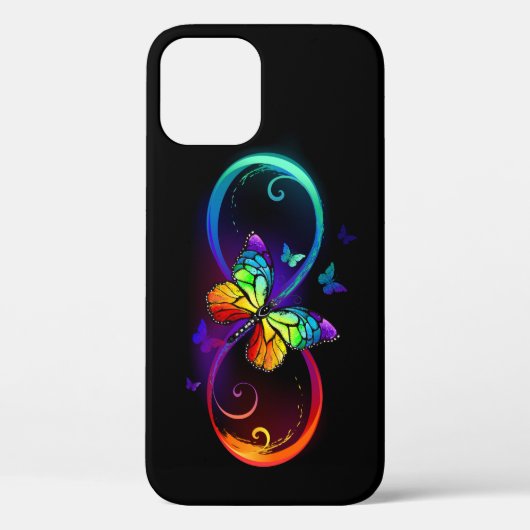 Lebhafte Unendlichkeit mit Regenbogenschmetterling Case-Mate iPhone Hülle (Rückseite)