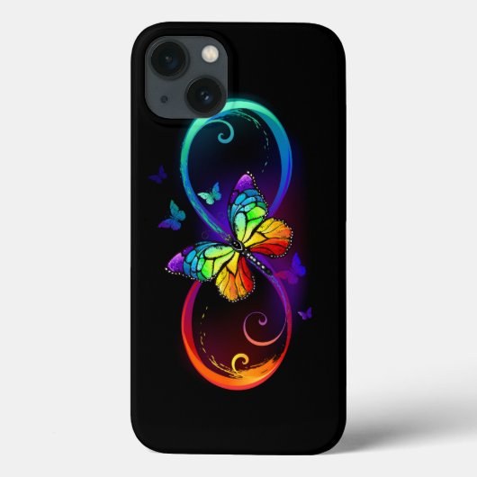 Lebhafte Unendlichkeit mit Regenbogenschmetterling Case-Mate iPhone Hülle (Rückseite)
