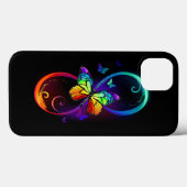 Lebhafte Unendlichkeit mit Regenbogenschmetterling Case-Mate iPhone Hülle (Rückseite (Horizontal))