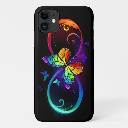 Lebhafte Unendlichkeit mit Regenbogenschmetterling Case-Mate iPhone Hülle (Rückseite)