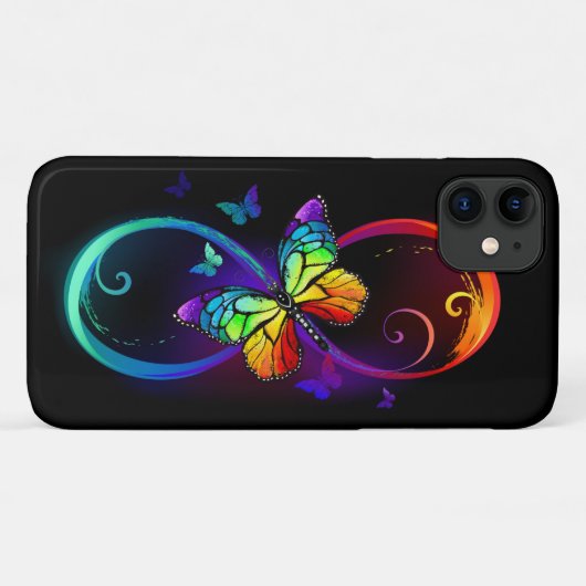 Lebhafte Unendlichkeit mit Regenbogenschmetterling Case-Mate iPhone Hülle (Rückseite (Horizontal))