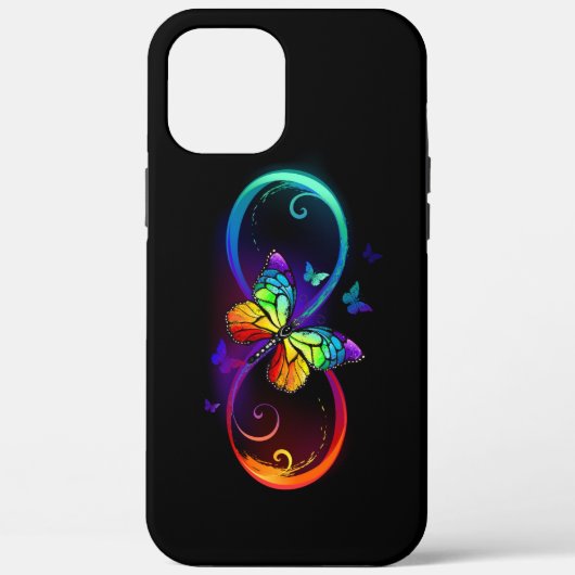 Lebhafte Unendlichkeit mit Regenbogenschmetterling Case-Mate iPhone Hülle (Rückseite)