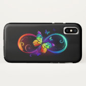 Lebhafte Unendlichkeit mit Regenbogenschmetterling Case-Mate iPhone Hülle (Rückseite (Horizontal))