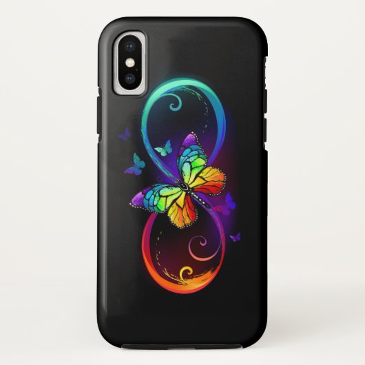 Lebhafte Unendlichkeit mit Regenbogenschmetterling Case-Mate iPhone Hülle (Rückseite)