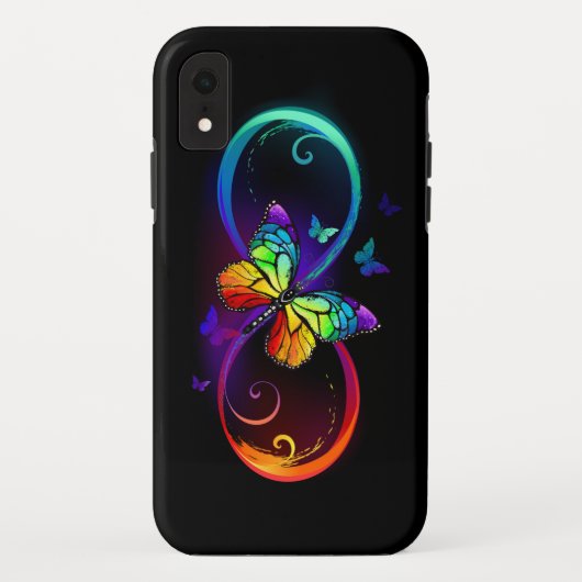 Lebhafte Unendlichkeit mit Regenbogenschmetterling Case-Mate iPhone Hülle (Rückseite)