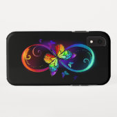 Lebhafte Unendlichkeit mit Regenbogenschmetterling Case-Mate iPhone Hülle (Rückseite (Horizontal))