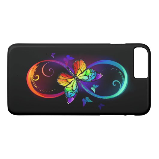 Lebhafte Unendlichkeit mit Regenbogenschmetterling Case-Mate iPhone Hülle (Rückseite (Horizontal))