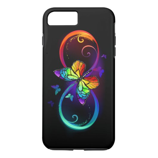 Lebhafte Unendlichkeit mit Regenbogenschmetterling Case-Mate iPhone Hülle (Rückseite)