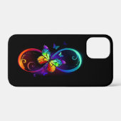 Lebhafte Unendlichkeit mit Regenbogenschmetterling Case-Mate iPhone Hülle (Rückseite (Horizontal))
