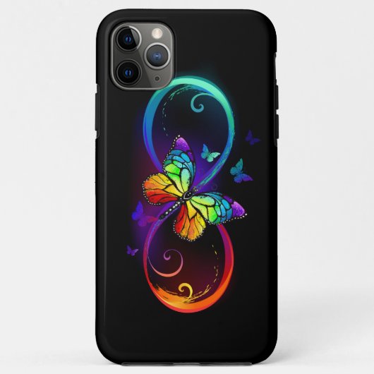 Lebhafte Unendlichkeit mit Regenbogenschmetterling Case-Mate iPhone Hülle (Rückseite)