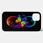 Lebhafte Unendlichkeit mit Regenbogenschmetterling Case-Mate iPhone Hülle (Rückseite (Horizontal))