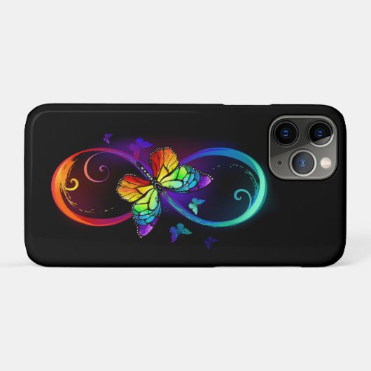 Lebhafte Unendlichkeit mit Regenbogenschmetterling Case-Mate iPhone Hülle (Rückseite (Horizontal))
