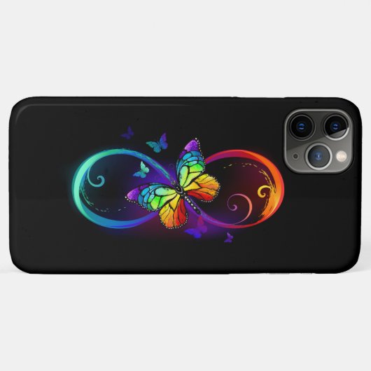 Lebhafte Unendlichkeit mit Regenbogenschmetterling Case-Mate iPhone Hülle (Rückseite (Horizontal))